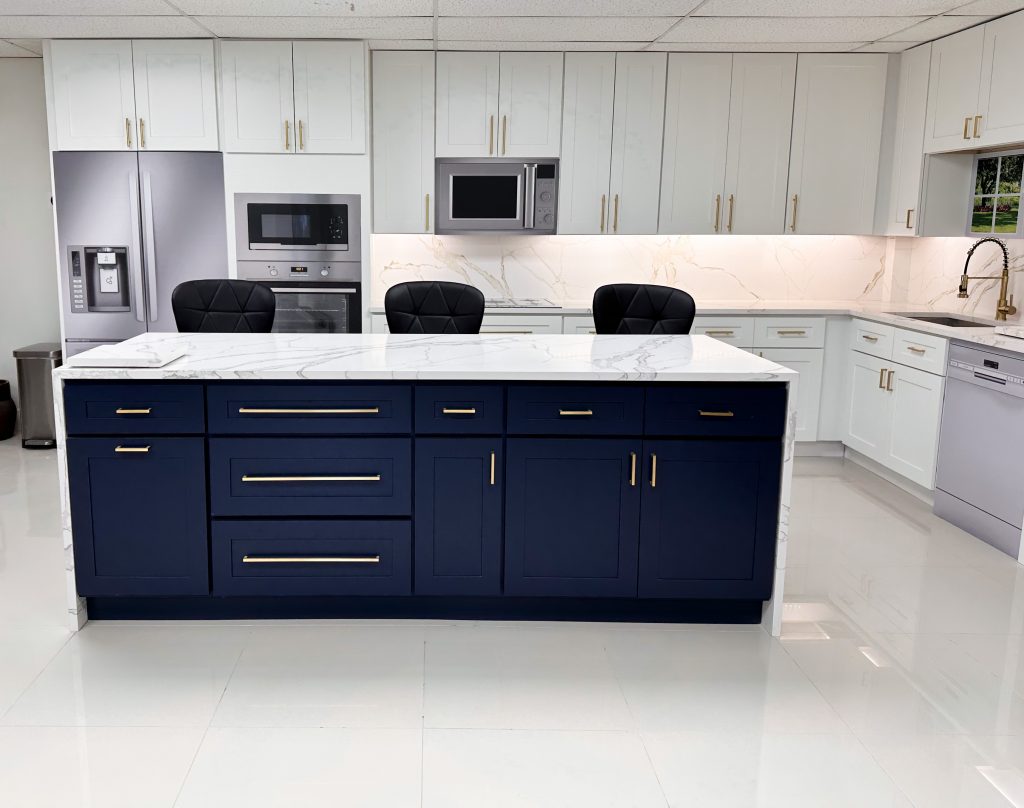 fancy countertop with blue bottom