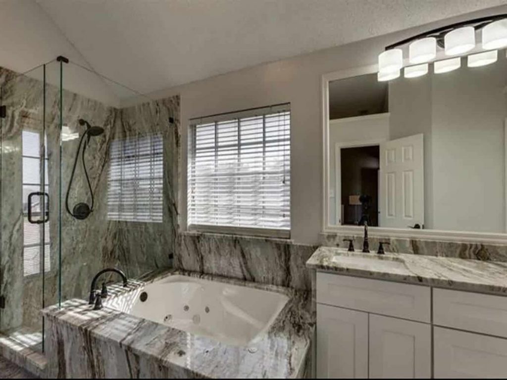 bathroom loaded with granite