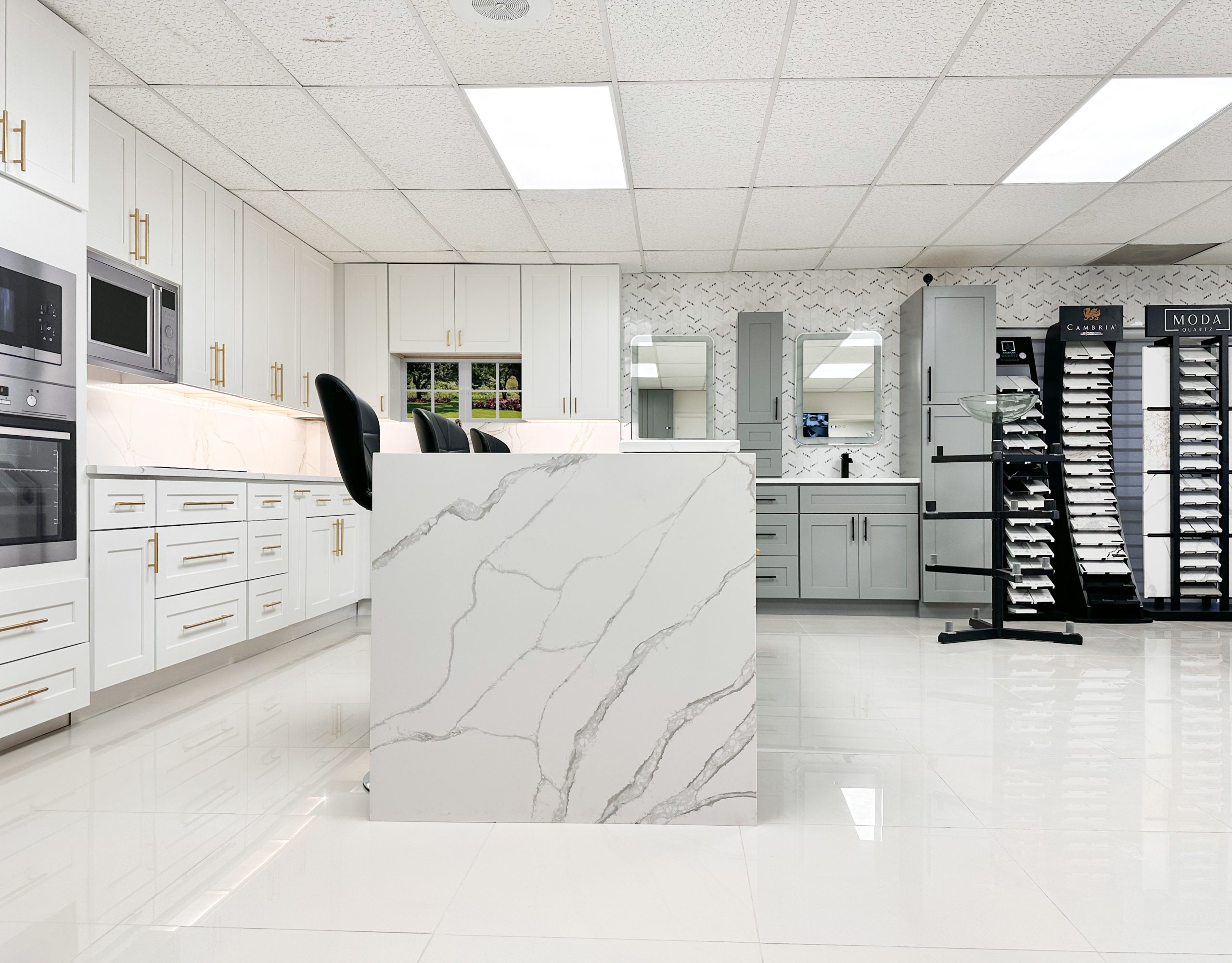 White marble counter size